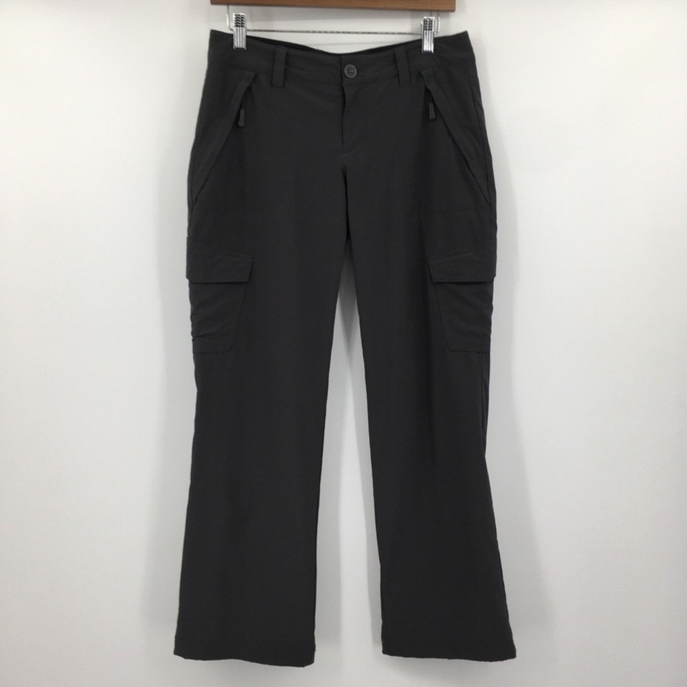 Eddie Bauer Fleece Lined Cargo Hiking Pants Womens 4 Petite Gray Outdoor Winter
